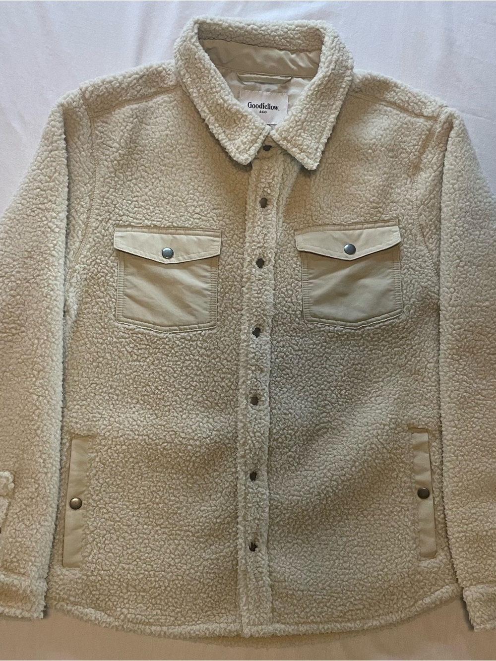 Goodfellow & Co Cream Sherpa Teddy Jacket Women’s Large